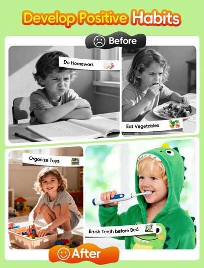 Dinosaur Chore Chart for Kids with Visual Timer | Alyfini