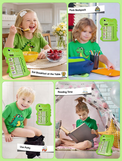 Dinosaur Chore Chart for Kids with Visual Timer | Alyfini