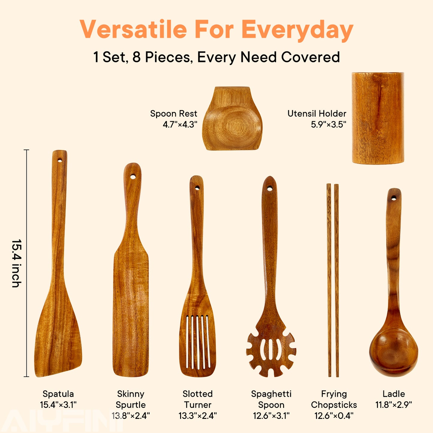 Non-Toxic Wooden Cooking Utensils Set | Alyfini