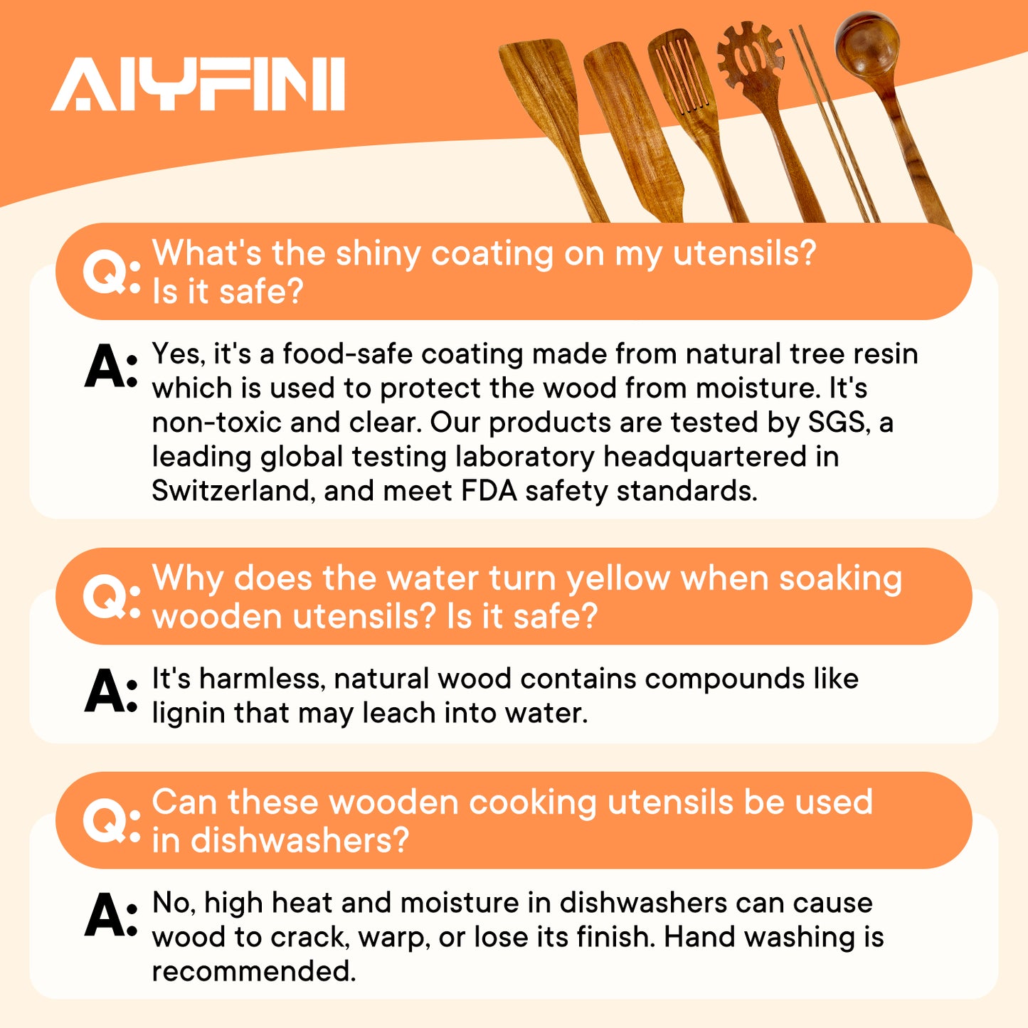 Non-Toxic Wooden Cooking Utensils Set | Alyfini