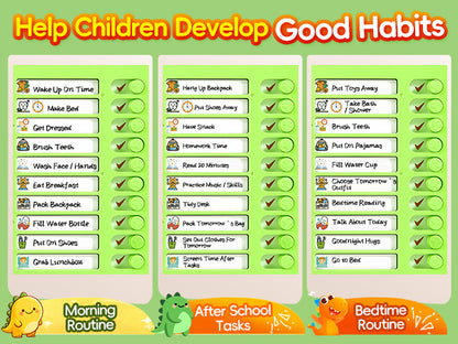 Dinosaur Chore Chart for Kids with Visual Timer | Alyfini